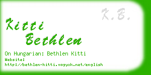 kitti bethlen business card